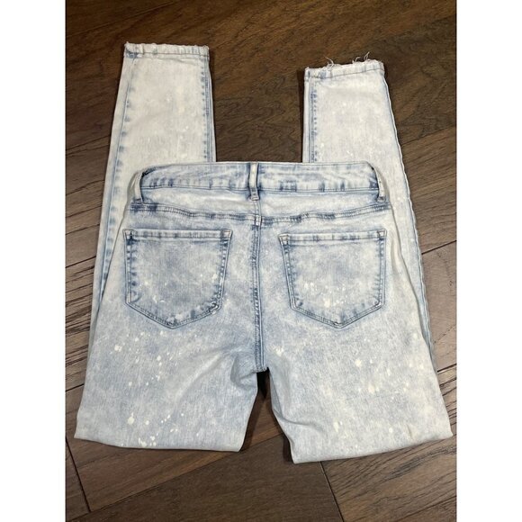DEX Bleach Splatter & Distressed Skinny Jeans Light Wash Sz 27 NWOT - Picture 4 of 6